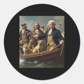 Sticker Rond Donald Trump sécurise à nouveau les chats lors du 
