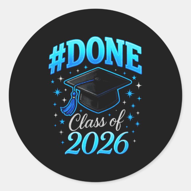 Sticker Rond #done classe de 2026 - remise des diplômes senior  (Devant)