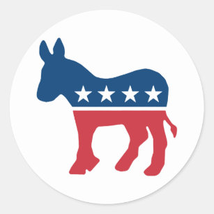 Sticker Rond Donkey démocrate