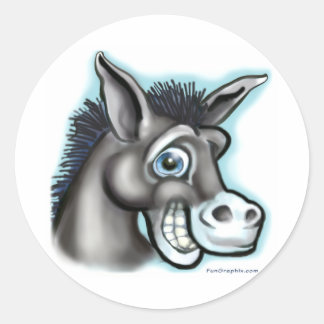Sticker Rond Donkey démocrate