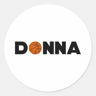 Sticker Rond Donna Basketball