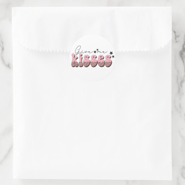 Sticker Rond Donne-moi des baisers (Sac)