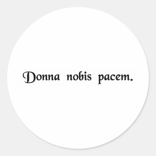 Sticker Rond Donne-nous la paix. (Devant)