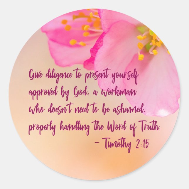 Sticker Rond Donner Diligence De Vous Présenter Chrétien (Devant)