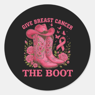 Sticker Rond Donner Le Cancer Du Sein L'Initiale Cowgirl Cancer
