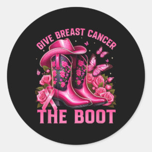 Sticker Rond Donner Le Cancer Du Sein L'Initiation Rose Western