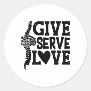 Sticker Rond Donner Sert Amour Chiropratique Spine Chiropractor
