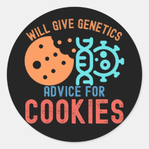 Sticker Rond Donnera des conseils de génétique pour les cookies