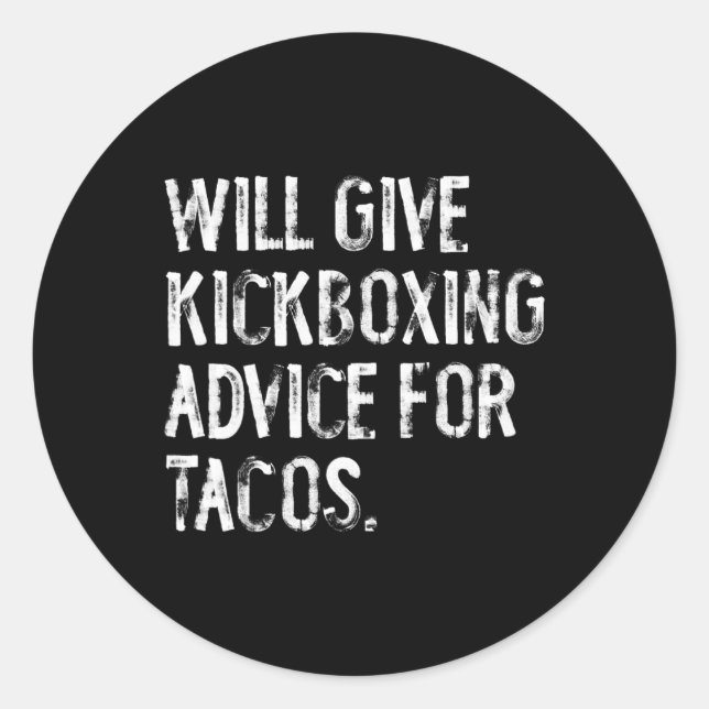 Sticker Rond Donnera des conseils de kickboxing pour Tacos Funn (Devant)