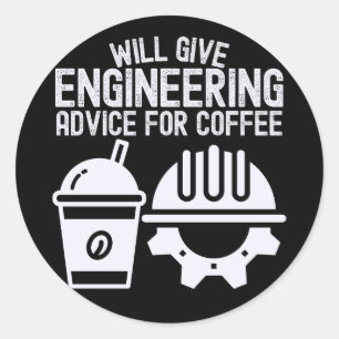 Sticker Rond Donnera des conseils d'ingénierie pour le café 