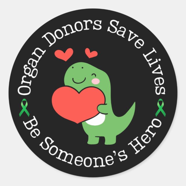 Sticker Rond Donneur héros Conscience du don d'organe (Devant)