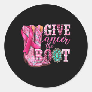 Sticker Rond Donnez au cancer la poule fille de démarrage Cance