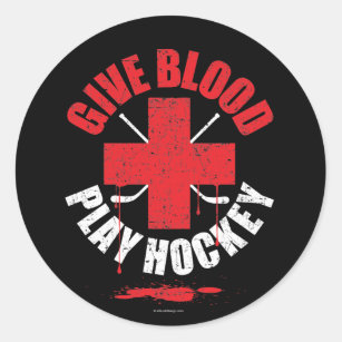 Sticker Rond Donnez l'hockey v1 de jeu de sang
