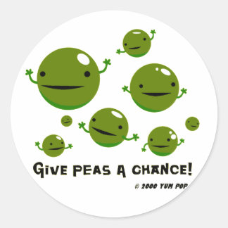 Sticker Rond Donnez une chance aux petits pois