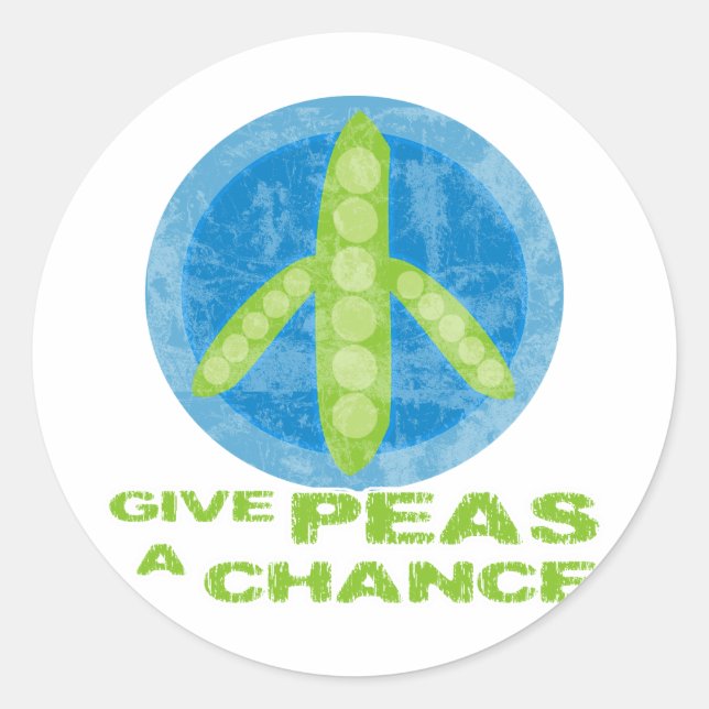 Sticker Rond Donnez une chance aux petits pois (Devant)