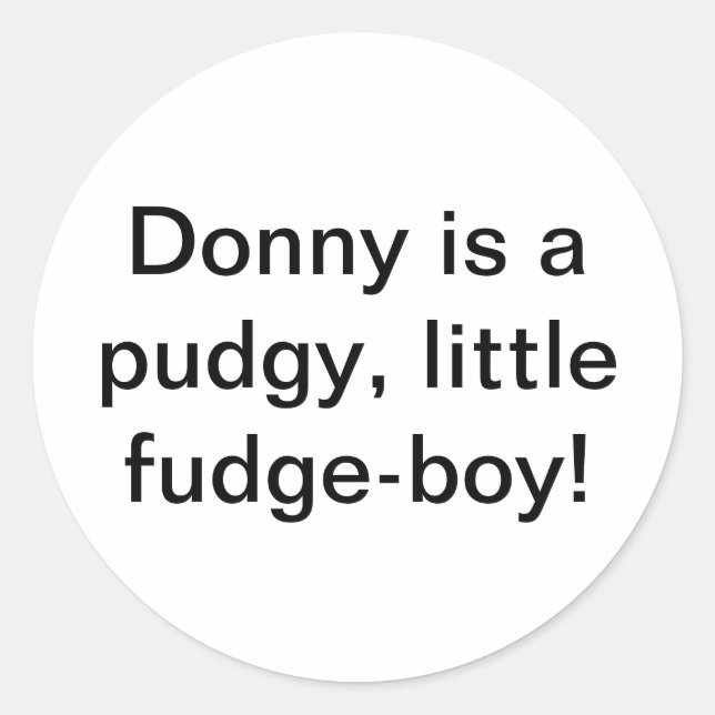 Sticker Rond Donny pudgy, petit garçon-fudge Hankamer Artjunkha (Devant)