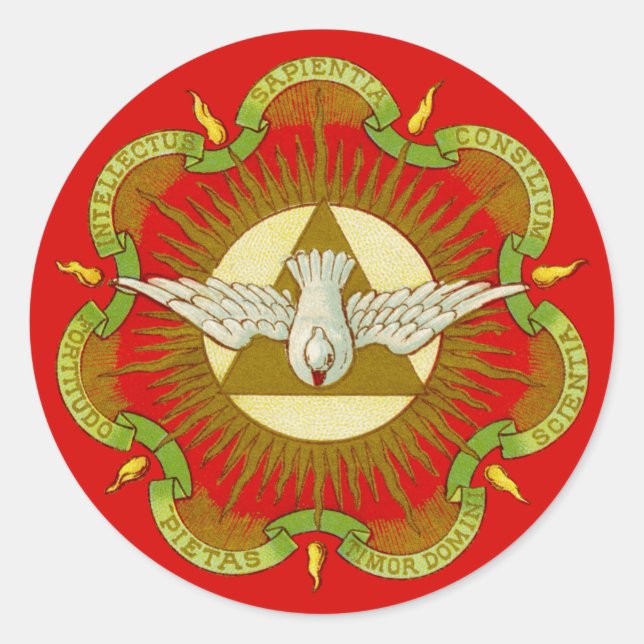 Sticker Rond Dons de l'Esprit Saint (BK 026) (Style 2a) (Devant)