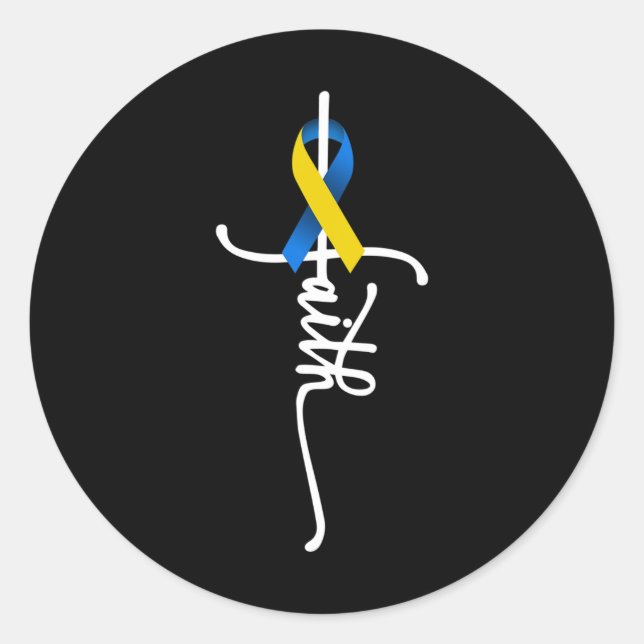 Sticker Rond Dons de sensibilisation au syndrome de Down Faith  (Devant)