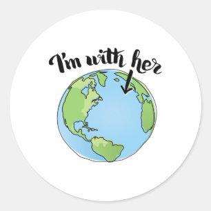 Sticker Rond Dons écologiste Je suis avec sa Mars Science Earth