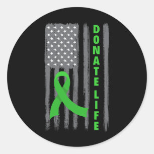 Sticker Rond Dons Vie Drapeau Américain Patriotique Usa Kidney 