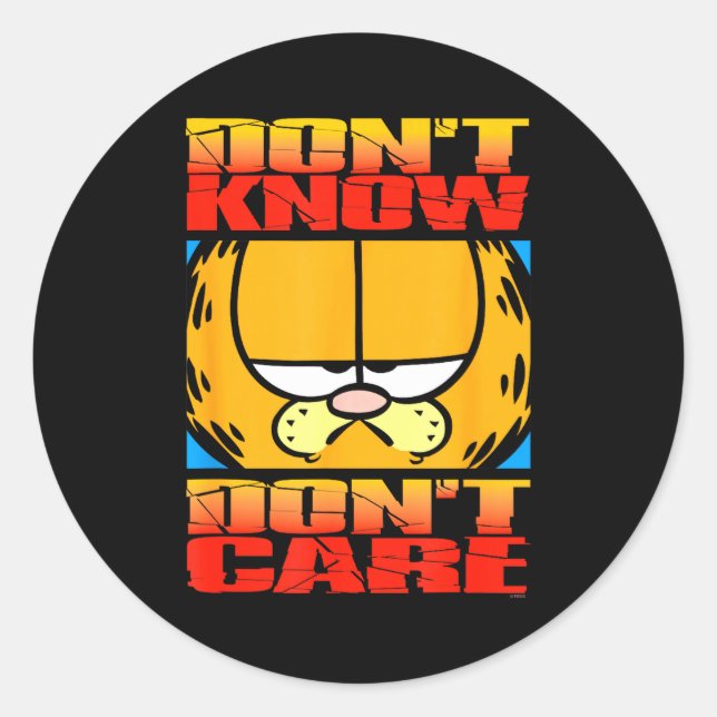 Sticker Rond Don't Know Dont Care  (Devant)