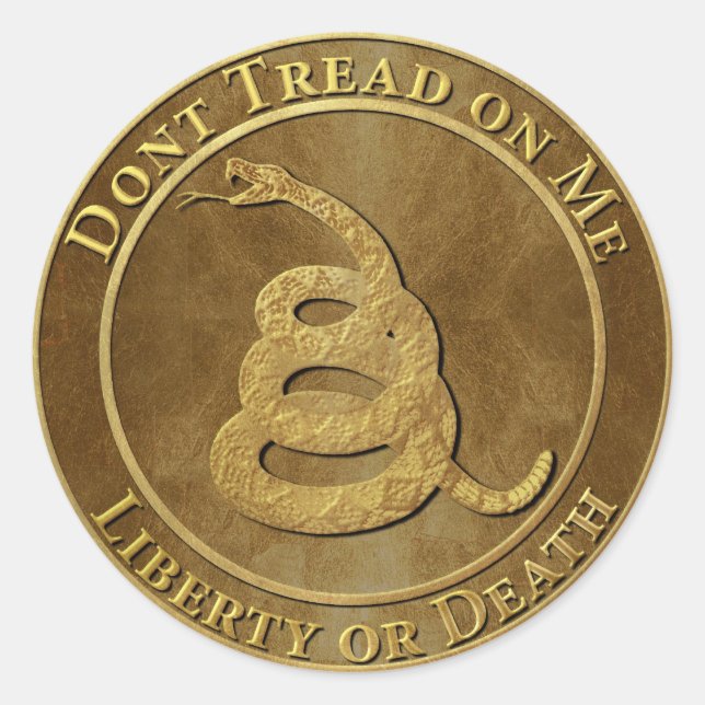 Sticker Rond Don't Tread on Me (Devant)