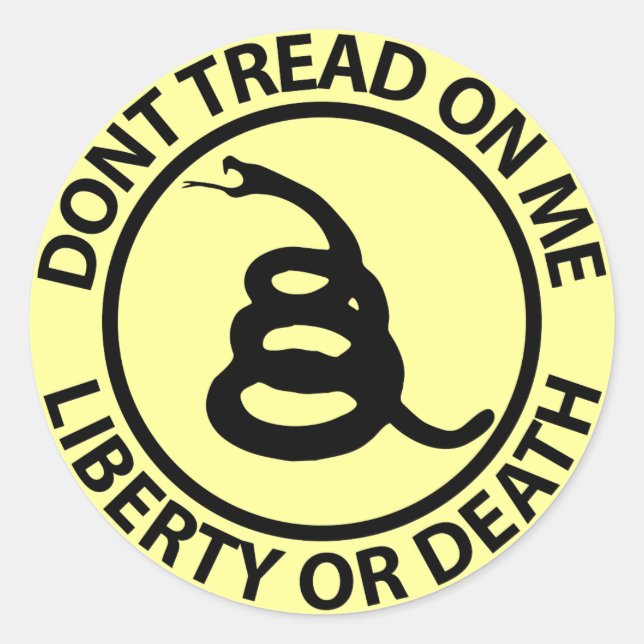 Sticker Rond Don't Tread on Me (Devant)