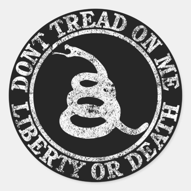 Sticker Rond Don't Tread on Me (Devant)