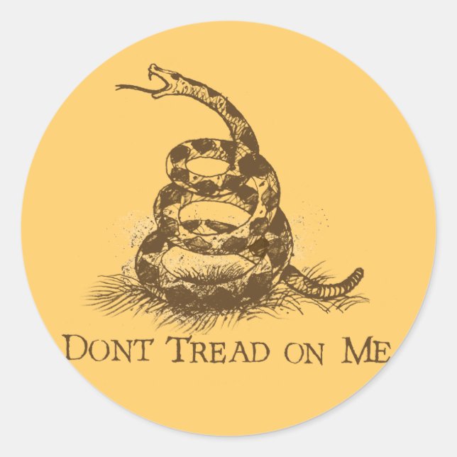 Sticker Rond Don't Tread on Me (Devant)