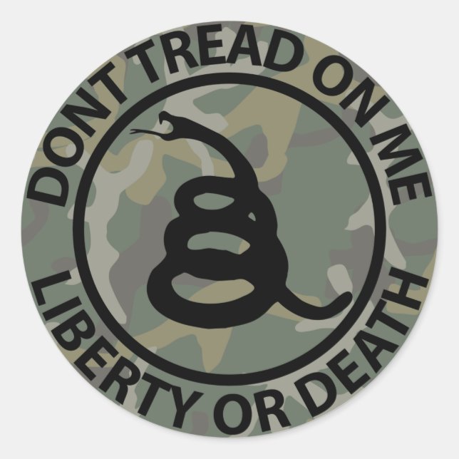 Sticker Rond Don't Tread on Me (Devant)