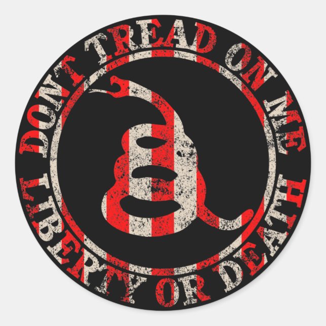 Sticker Rond Don't Tread on Me (Devant)