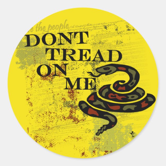 Sticker Rond Dont Tread on Me Gadsden Drapeau/Symbole (Devant)