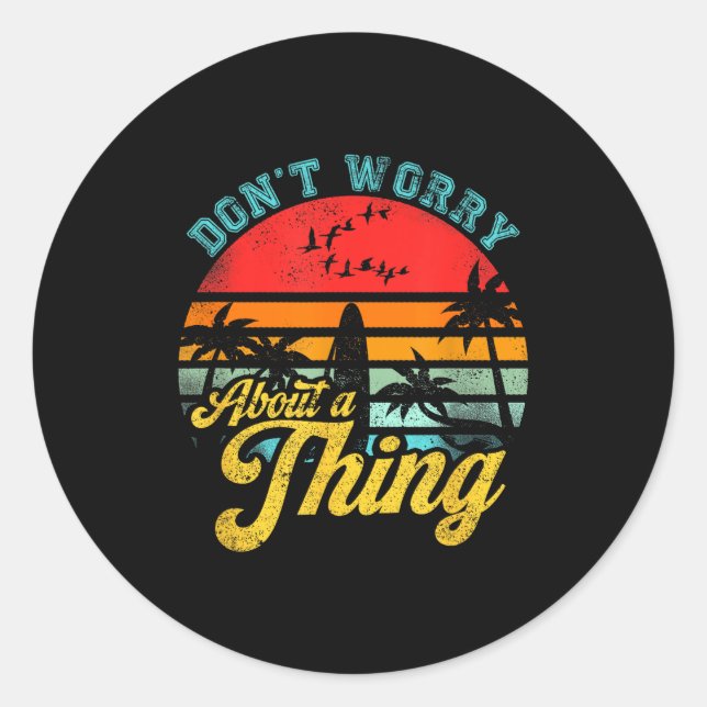 Sticker Rond Don't Worry About A Thing Jamaican Rasta Reggae Fu (Devant)