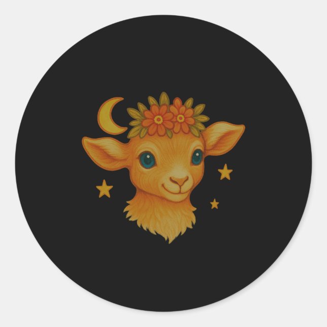 Sticker Rond Dont Worry Baa Happy Baby And Childrens Infant  (Devant)