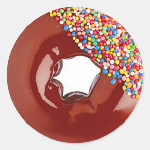 Sticker Rond Donut au chocolat