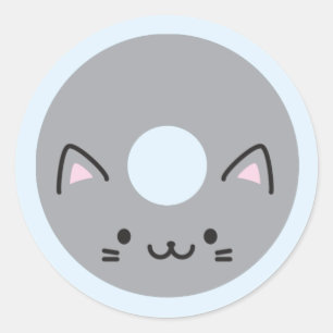 Sticker Rond Donut de chat Kawaii
