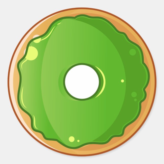 Sticker Rond Donut doux vert (Devant)