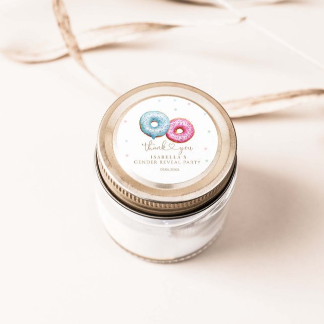 Sticker Rond Donut Genre Révéler Garçon Ou Fille Fête (Créateur téléchargé)