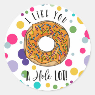 Sticker Rond donut je t'aime beaucoup valentines de plein jour