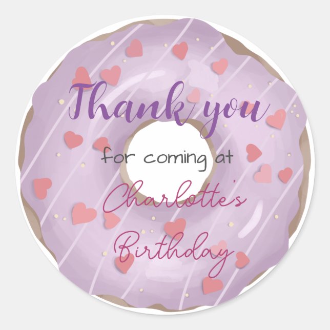 Sticker Rond Donut Joyeux Anniversaire Merci  (Devant)
