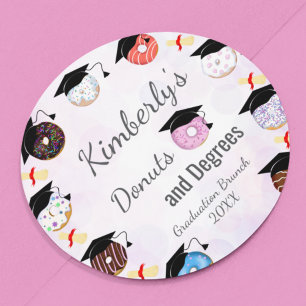 Sticker Rond Donuts and Degrees Graduation Brunch