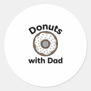 Sticker Rond Donuts avec Papa Design de T-shirt Donut Vintage_1