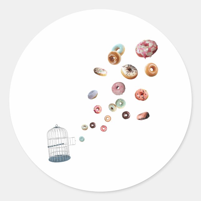 STICKER ROND DONUTS DE VOL (Devant)