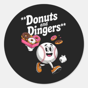 Sticker Rond Donuts Et Dingers Vendent Du Fan Humour Donut