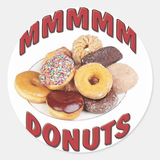 STICKER ROND DONUTS MMMMM (Devant)
