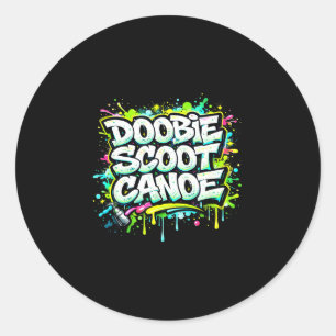 Sticker Rond Doobie faire du canoë canoë drôle