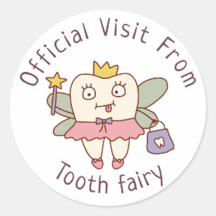 Sticker Rond Doodle de la Fée des Dents Mignon