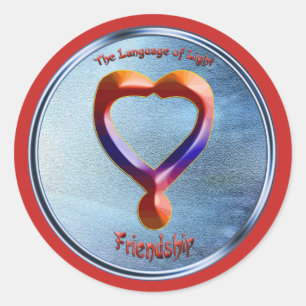 Sticker Rond Doodling sur le symbole de l'amitié