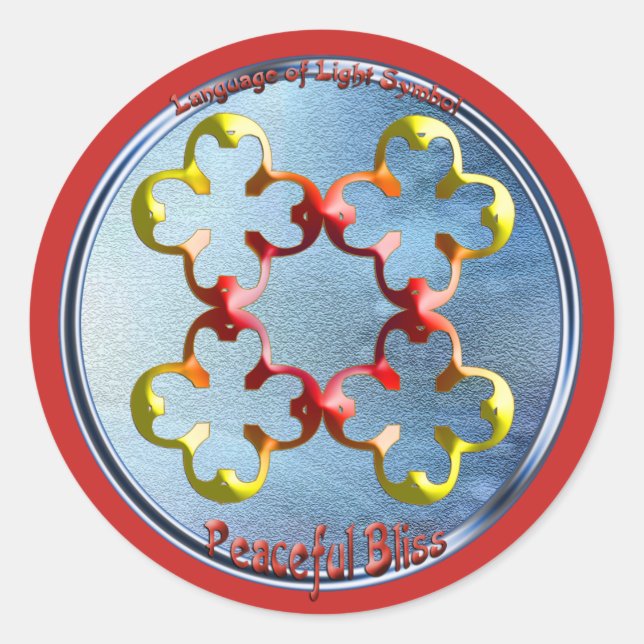 Sticker Rond Doodling sur le symbole des Bliss pacifiques (Devant)