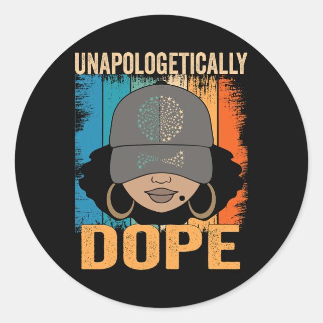 Sticker Rond Dope Femmes Noires Mois de l'histoire Junet1 (Devant)